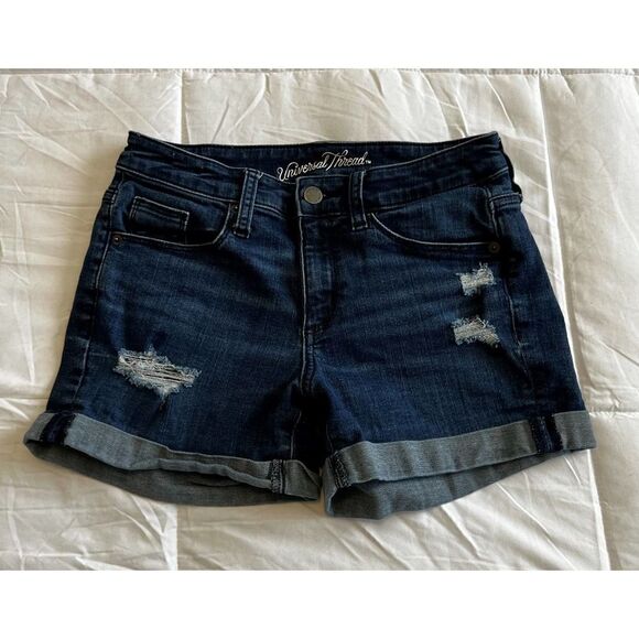 Universal Thread Distressed Ripped‎ High Rise Midi Size 0/25 Cuffed - Picture 1 of 6